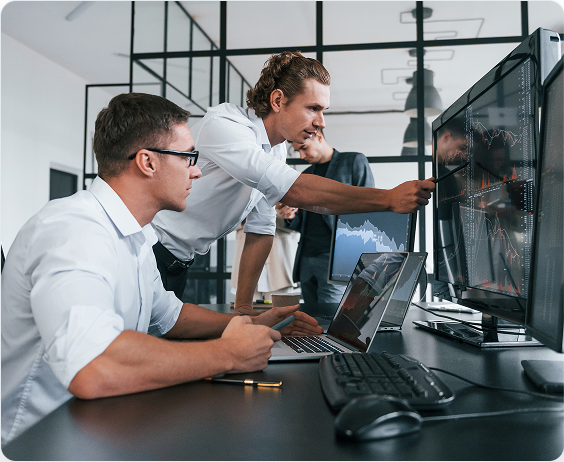 Engineers reviewing a governed integration on screen